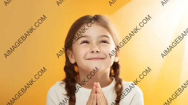 Hopeful Brunette Girl Crosses Her Fingers for Good Luck