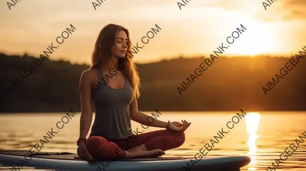 Paddleboarding Meditation: Woman Finding Inner Peace on Water