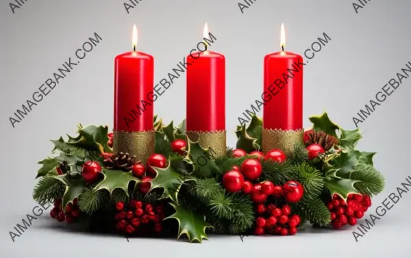 Advent Candles Arranged in a Green Wreath