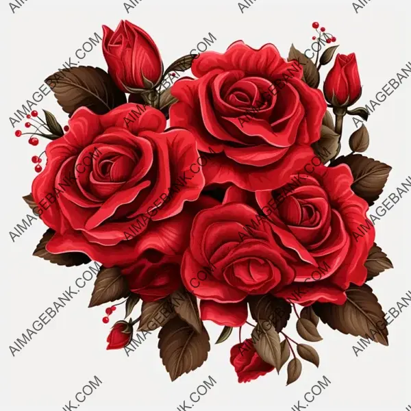 Stunning Red Roses Bouquet Clipart