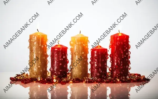 Watercolor Illustration of Illuminated New Year&#8217;s Candles