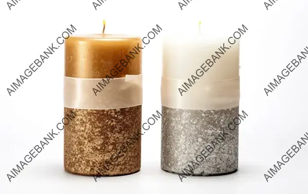 Glittering Gold and Silver Christmas Pillar Candles