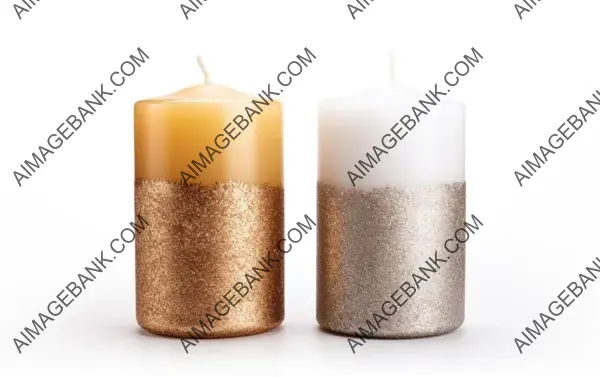 Shimmering Gold and Silver Candles for Christmas