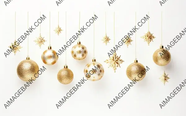 Watercolor Illustration of Glittering New Year Decorations