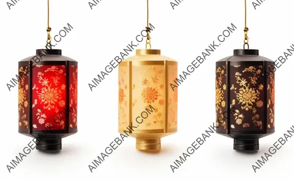 Watercolor Glowing New Year Lanterns Illustration