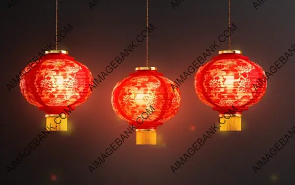 Illuminated Lanterns for New Year&#8217;s Eve in Watercolor