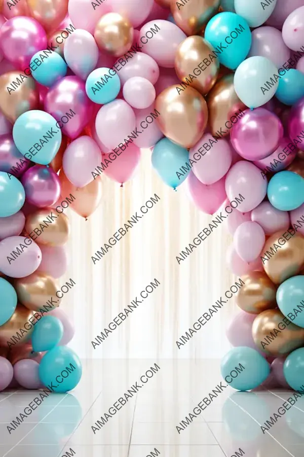 Multicolored Metallic Balloons Surrounding White Space