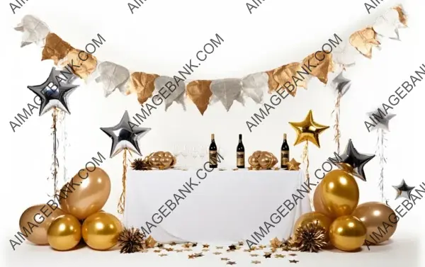 Collection of Party Decorations with Isolated Background