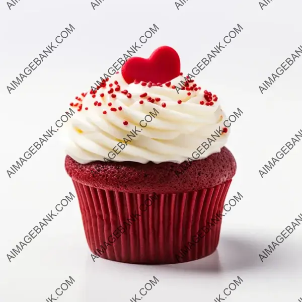 High-Quality Cupcake Image with a Heart Design