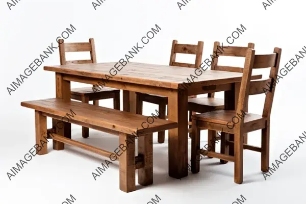 High-Quality Oak Dining Set Illustration