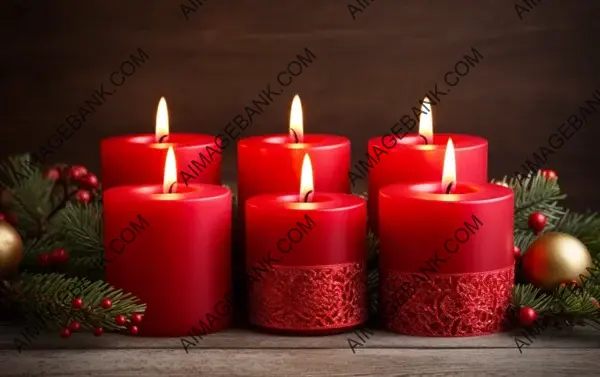 Christmas Candle Decoration with Warm Lighting