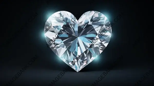 Cartoon Clipart: Heart-Shaped Diamond for Valentine&#8217;s Day