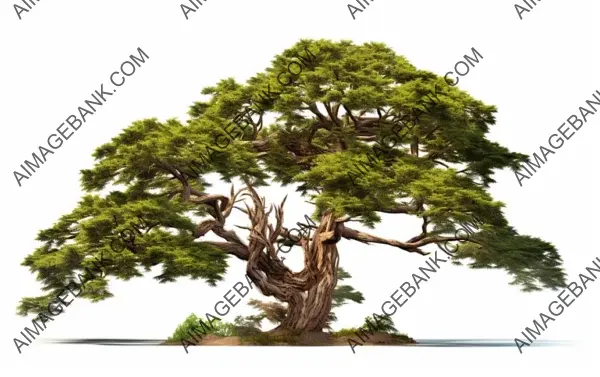 Dense Cedar Tree with Rich Greenery: Isolated Beauty