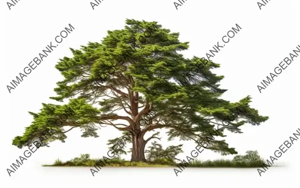 Isolated Dense Cedar Tree: A Green Oasis in Nature