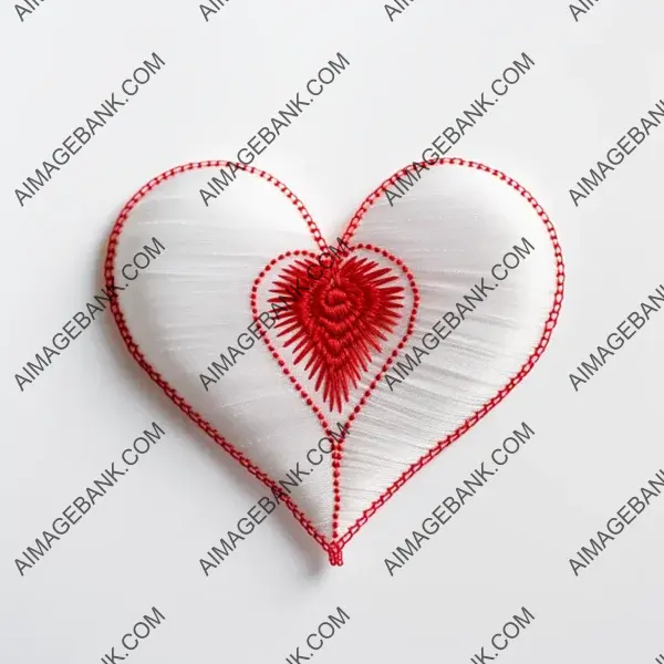 Image Showing a Beautifully Stitched Red Heart: Craftsmanship