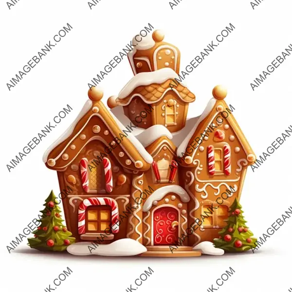 Vector Christmas Gingerbread in Side View: Festive Treat