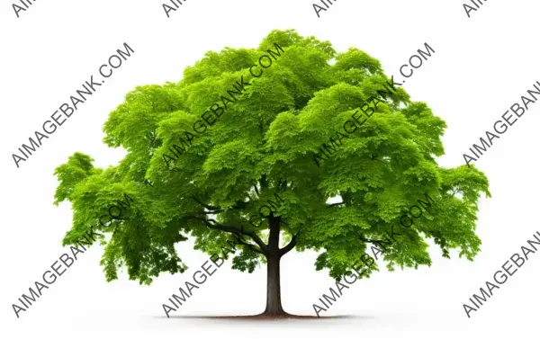 Natural Beauty: Isolated Verdant Maple Tree with Green Leaves