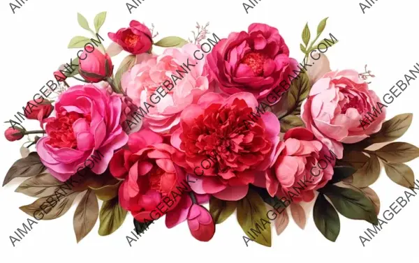 A Floral Symphony: Vibrant Red Roses and Delicate Pink Peonies