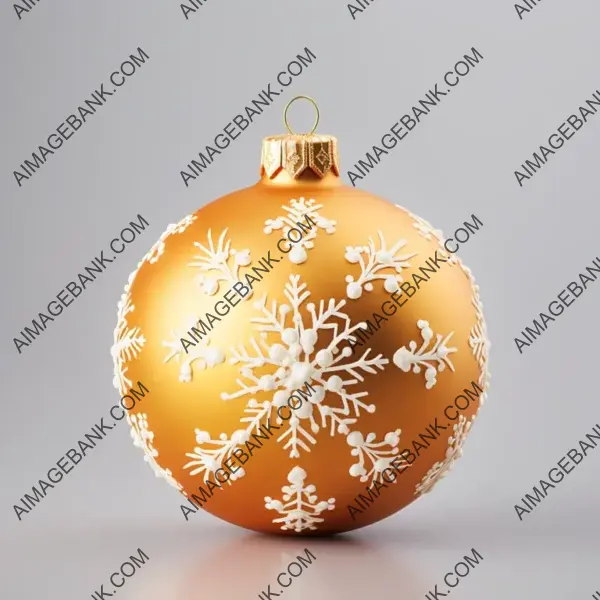 Gold Christmas Ornament with Precise Decorations