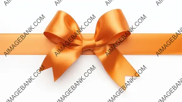 Elegant Orange Ribbon Bow with Long Left Extensions