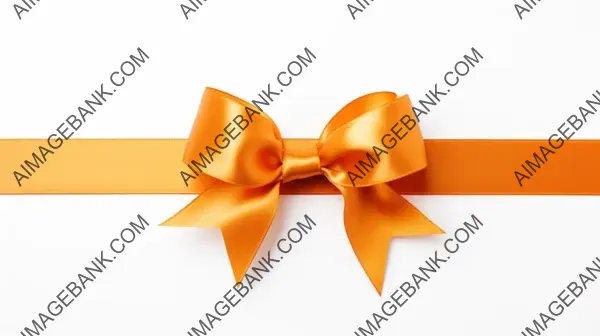 Large Orange Bow with Elongated Left Ribbons