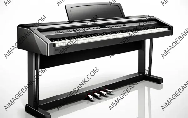 White Background Isolation of Electric Piano