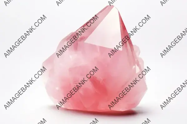 Isolated Rose Quartz Gemstone with Gentle Pink Shade