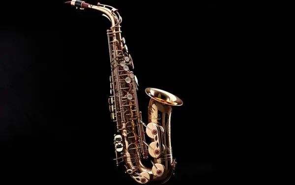 Musical Saxophone Isolated on White Background