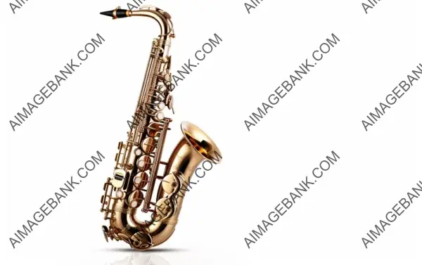 Isolated Saxophone with White Background