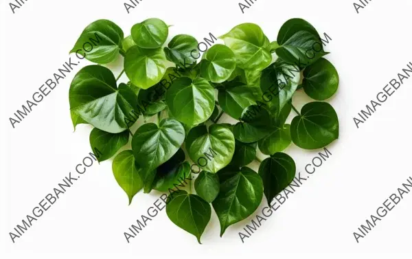 Isolated Transparent Homalomena Plant with Heart-Shaped Leaves