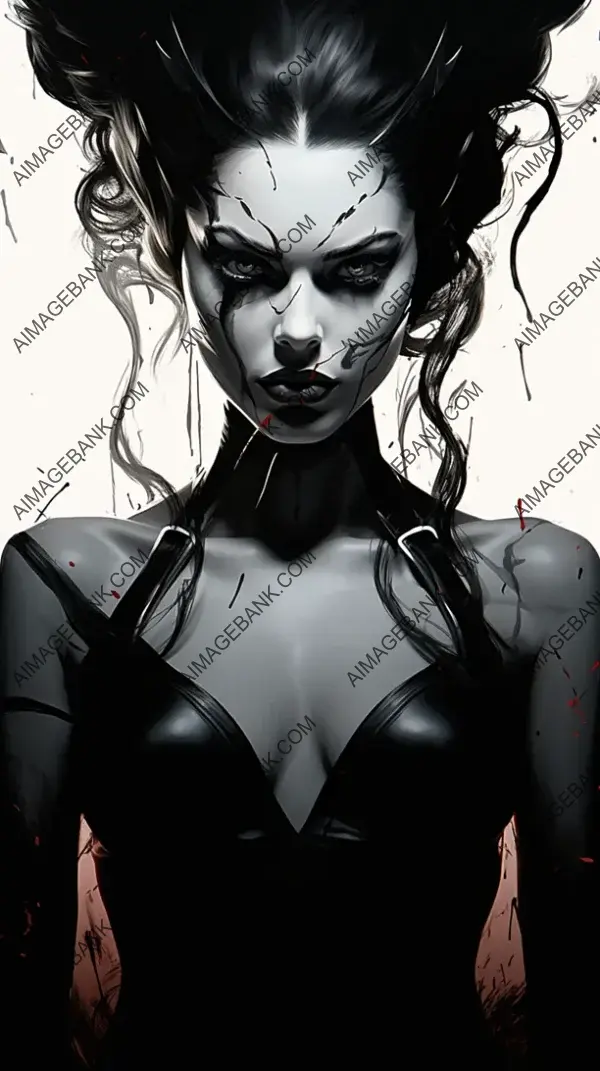 Lady Demon with Dark Makeup: Comic Book Character