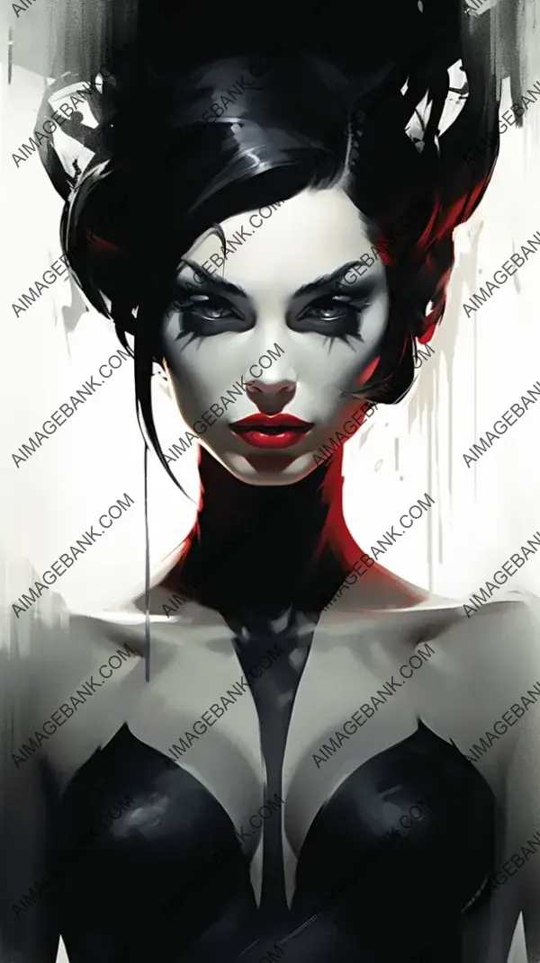 Dark Makeup Demon Lady: Comic Book Character