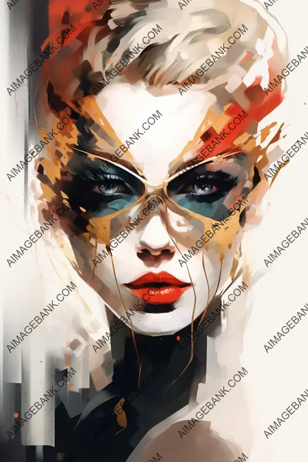 Artistic Expression: Woman Wearing a Mask in a Stylish Print