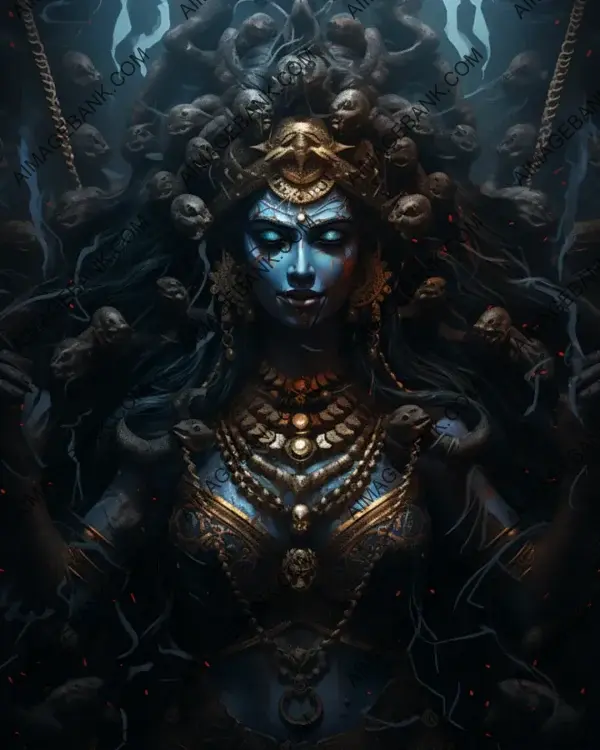 Hindu Goddess Kali in Crafted Art