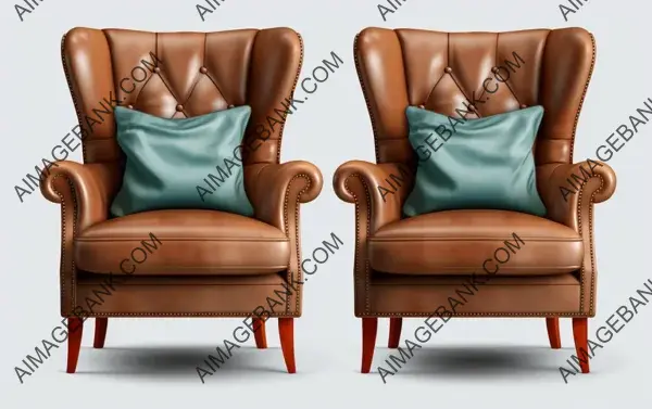 Isolated Armchair Set on Transparent Background