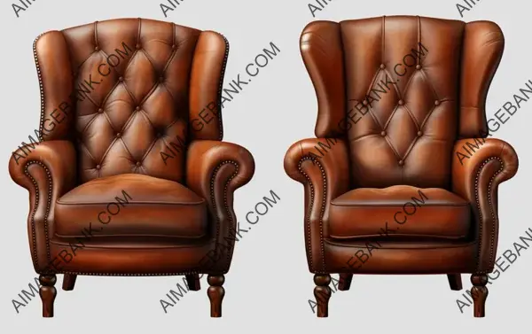 Minimalist Armchair Set: Transparent Background