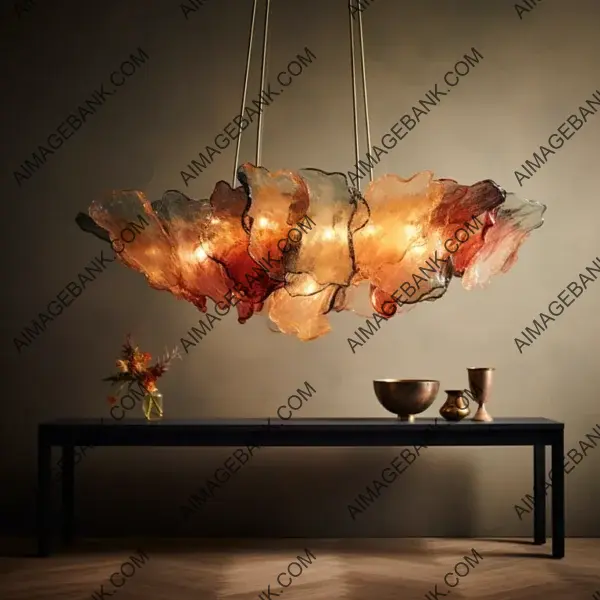 Warm Tones Chandelier: Moody Raw Glass Design