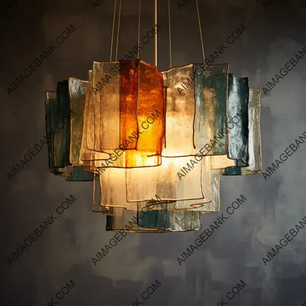 Raw Glass Chandelier with Moody Aesthetics