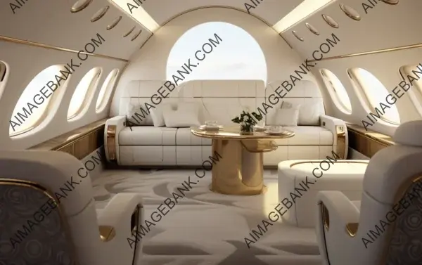 Isolated Luxury Interiors of a Private Jet