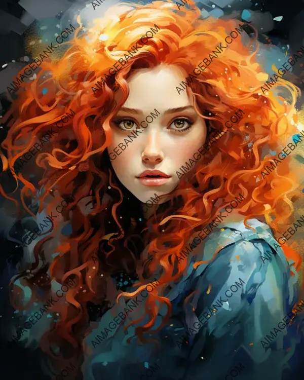 Merida from Brave: Framed in the Deep Forest Greens