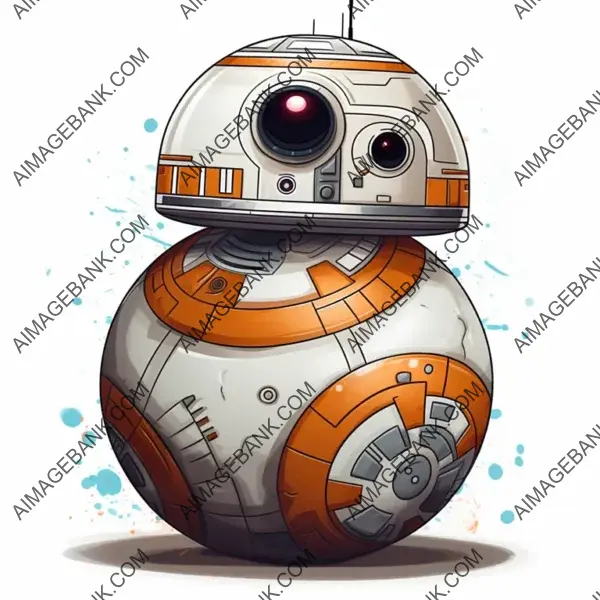 Star Wars BB-8 Clipart: Cartoon Illustrations for Fans