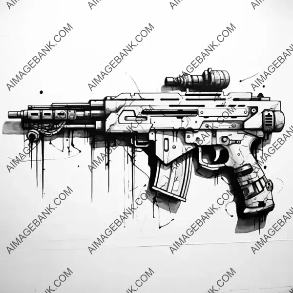 Graffiti Style Military Rebel Guns Tattoo