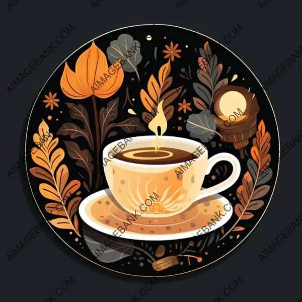 Sticker Art: Vibrant Autumn Background