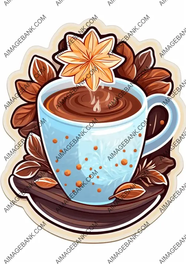 Cocoa Cup Sticker: Stylish Sip of Delight