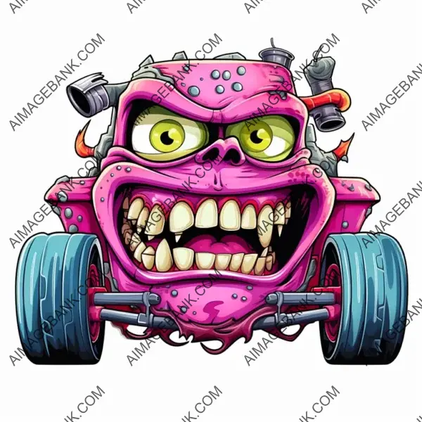 Hot Rod Rat Art: Cartoon Sticker