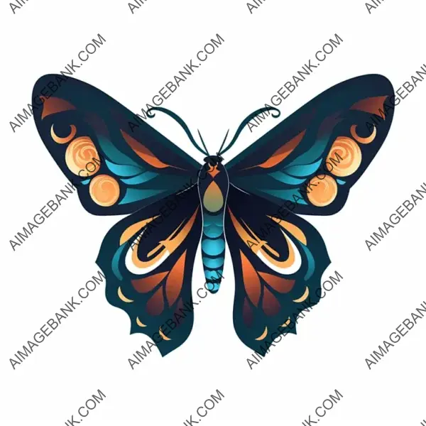 Vibrant Asymmetrical Moth Logo: Colorful and Creative