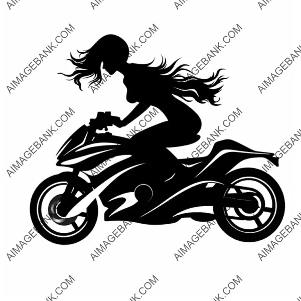 Girl in Dress Riding: Stylish Silhouette