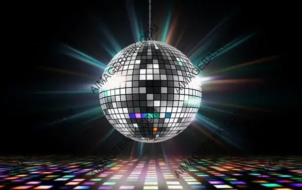 Disco Ball Magic: Glittering Lights on White Background