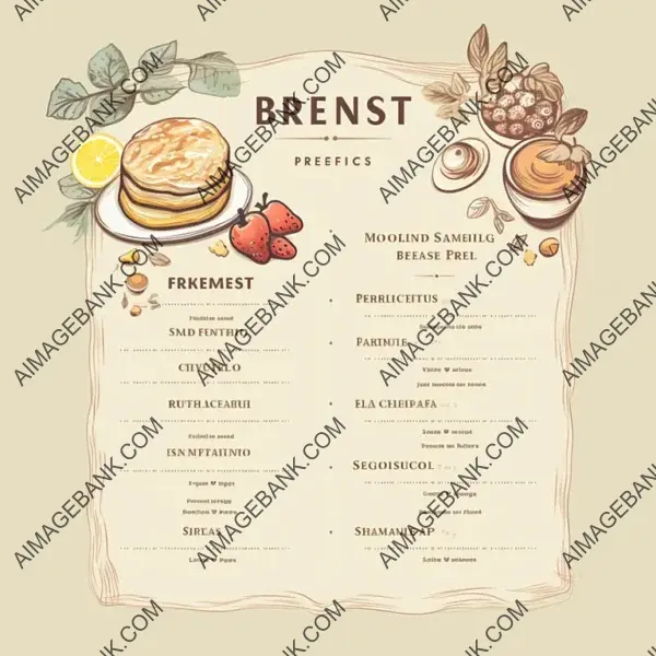 Beige Breakfast Card on Wooden Stand