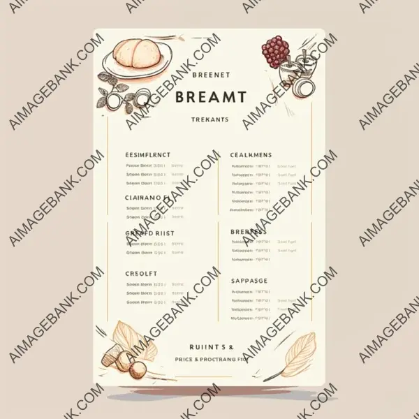 Beige Breakfast on Wooden Stand